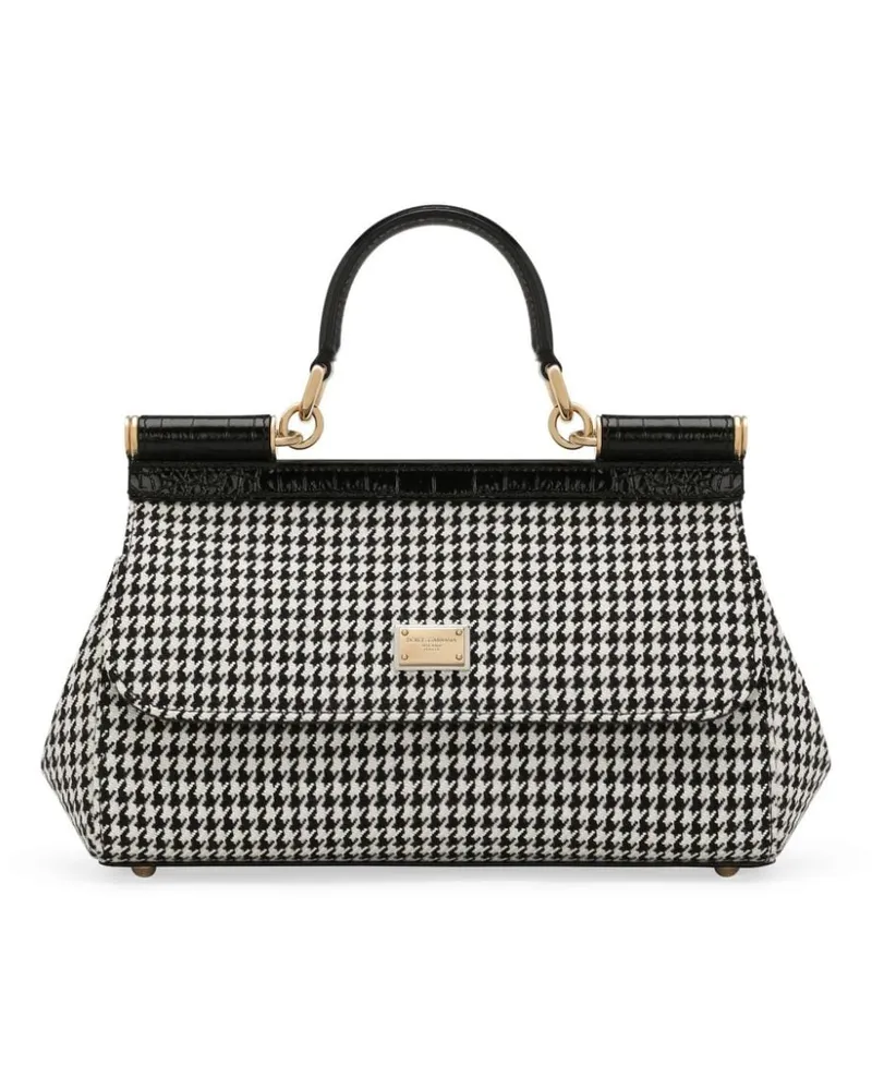 Dolce & Gabbana Shopper mit Hahnentrittmuster - Schwarz Schwarz