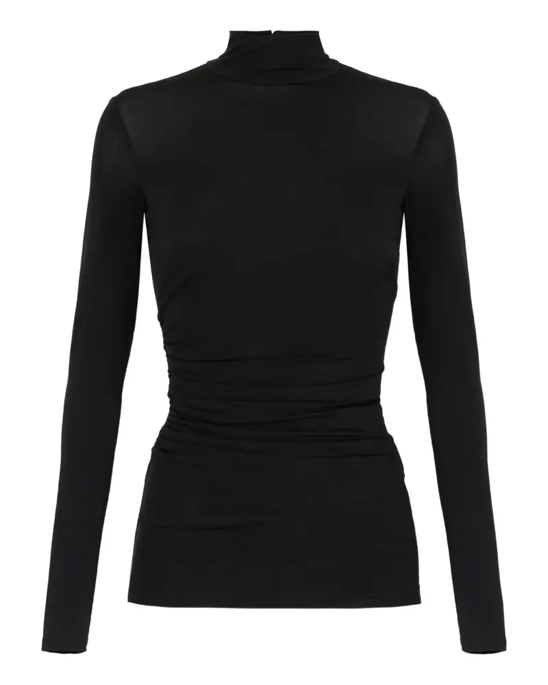 Elisabetta Franchi Oberteil mit Stehkragen - Schwarz Schwarz