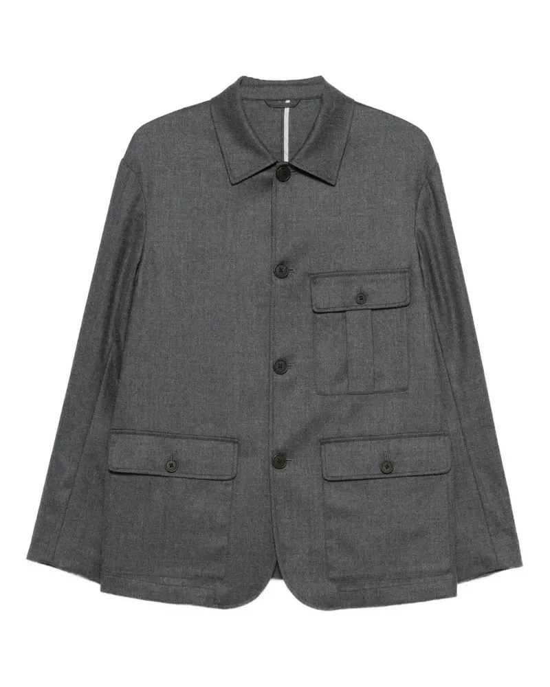 Emporio Armani Hemdjacke aus Wollgemisch - Grau Grau