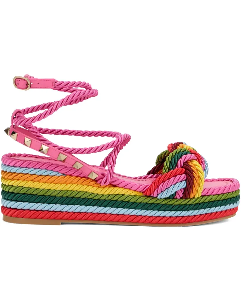 Valentino Garavani rope-detail platform sandals - Rosa Rosa