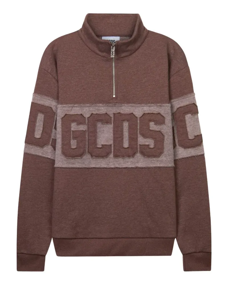 GCDS Half-Zip-Sweatshirt mit Logo-Applikation - Braun Braun