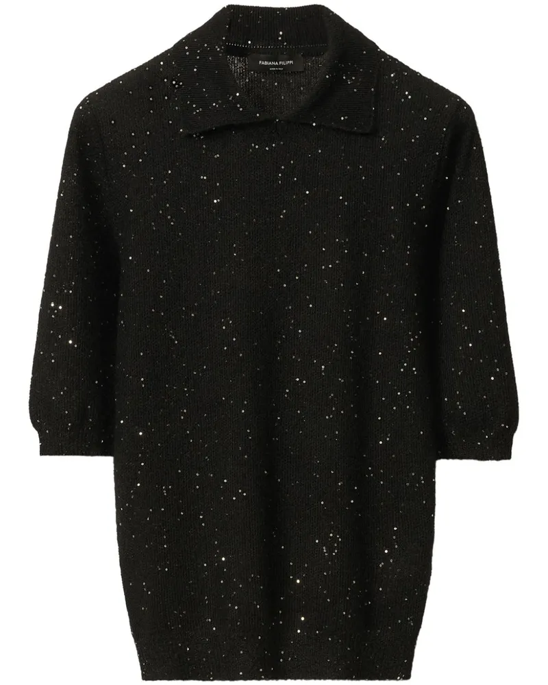Fabiana Filippi Gestricktes Poloshirt - Schwarz Schwarz