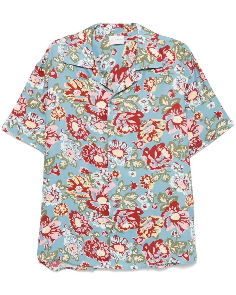 Drôle de Monsieur Le Chemise Peony Hemd - Blau Blau