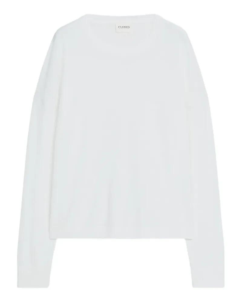 Closed crew-neck long-sleeves sweatshirt - Weiß Weiß