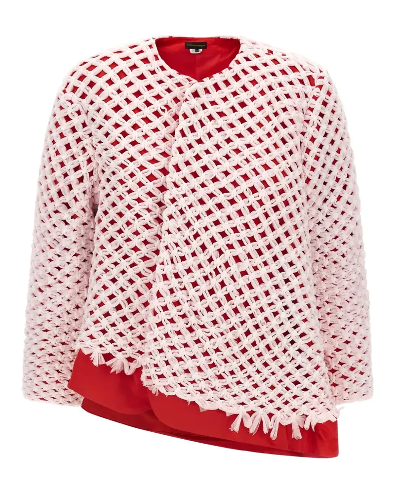 Comme des Garçons tulle-weave asymmetric blazer - Rosa Rosa