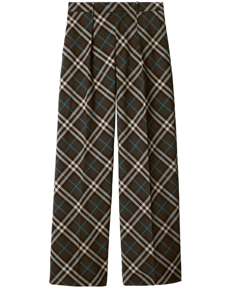 Burberry Karierte Hose mit Bügelfalten - Schwarz Schwarz