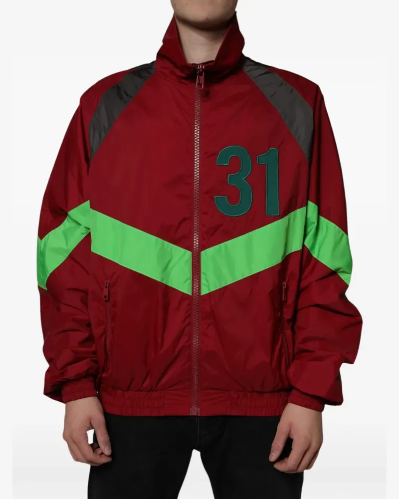 Dolce & Gabbana Jacke mit Reißverschluss und Chevron-Detail - Rot Rot