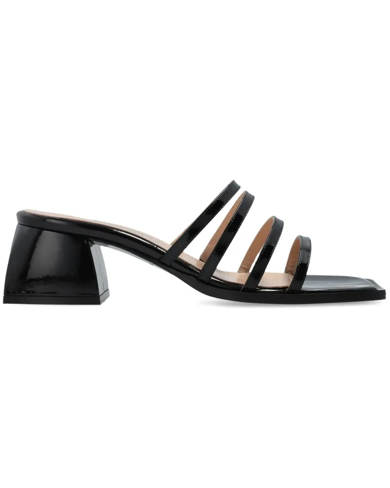 NODALETO Mules aus Leder 60mm - Schwarz Schwarz