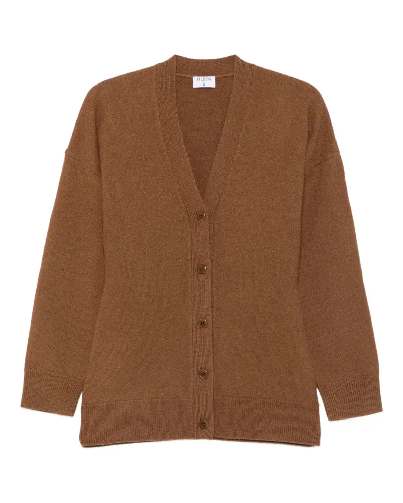 Filippa K Hourglass Felted V-neck button-up cardigan - Braun Braun