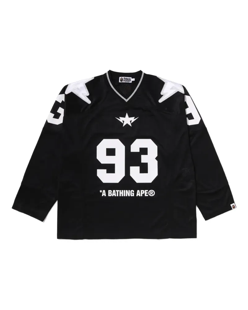 BAPE T-Shirt mit V-Ausschnitt - Schwarz Schwarz