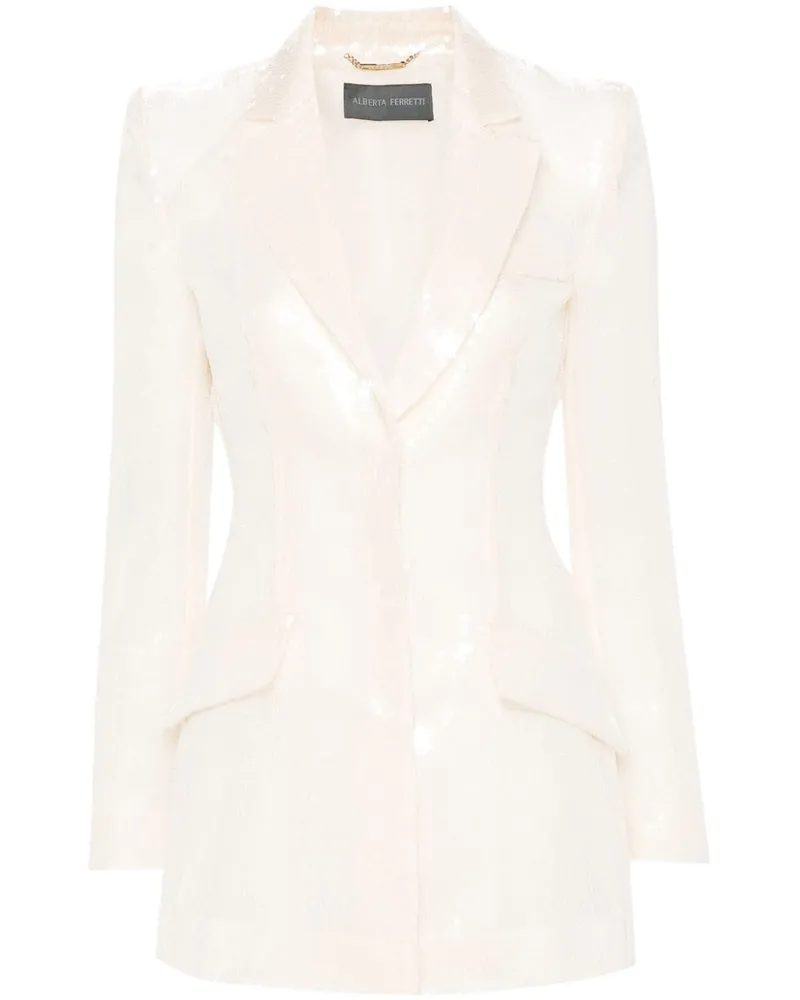 Alberta Ferretti Sheer-Paillettenblazer - Nude Nude