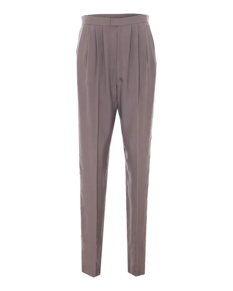 Saint Laurent Seidenhose mit Falten - Grau Grau