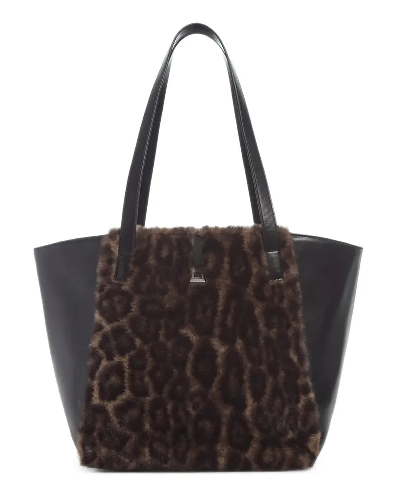 APPARIS Rana Schultertasche mit Leopardenprint - Schwarz Schwarz