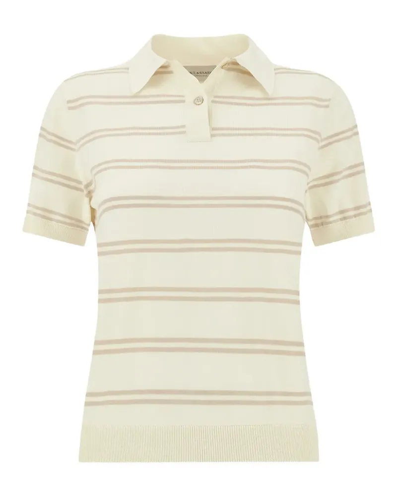 Paul & Shark striped short-sleeve polo shirt - Nude Nude