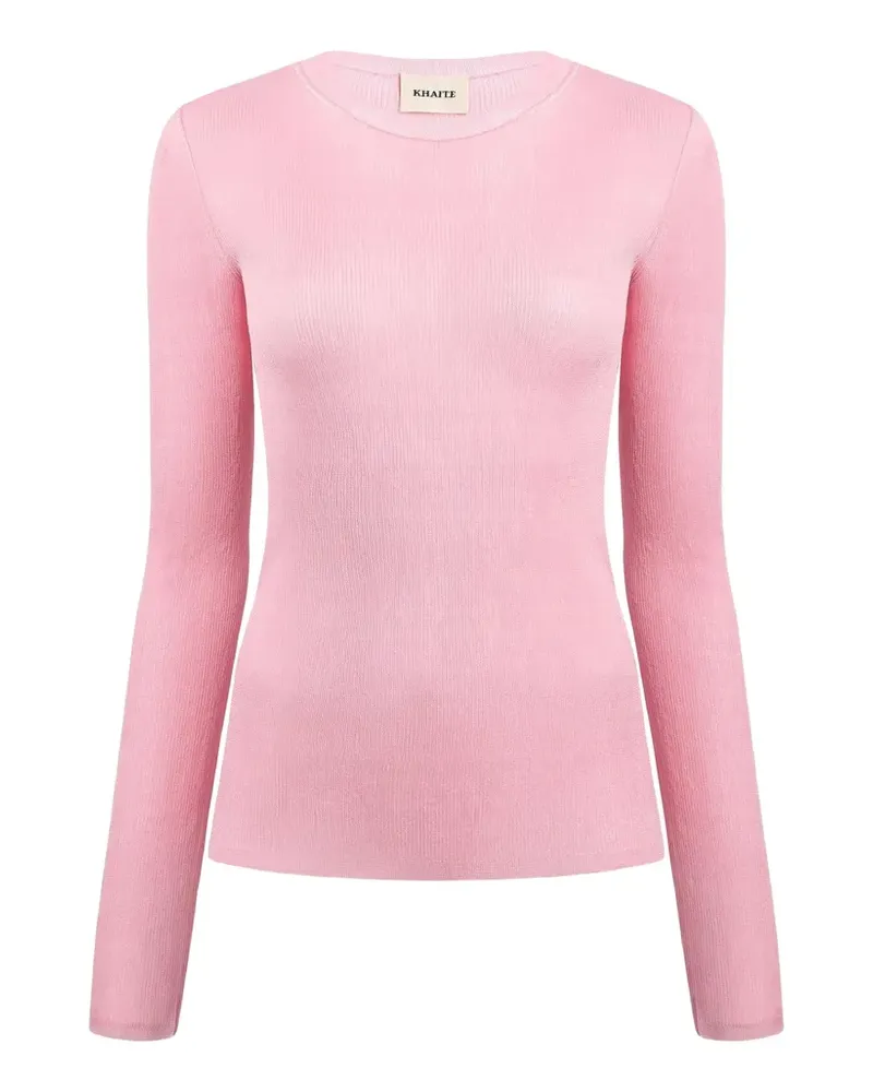 KHAITE ribbed-knit long-sleeve top - Rosa Rosa