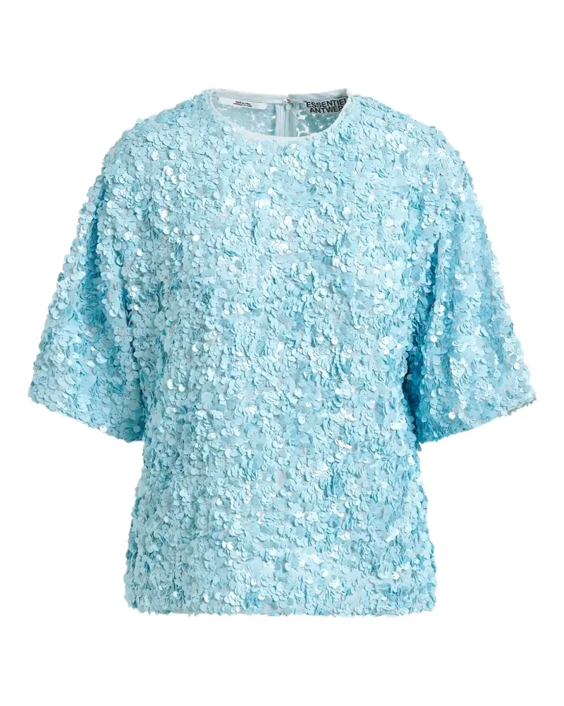 Essentiel Bluse mit Pailletten - Blau Blau