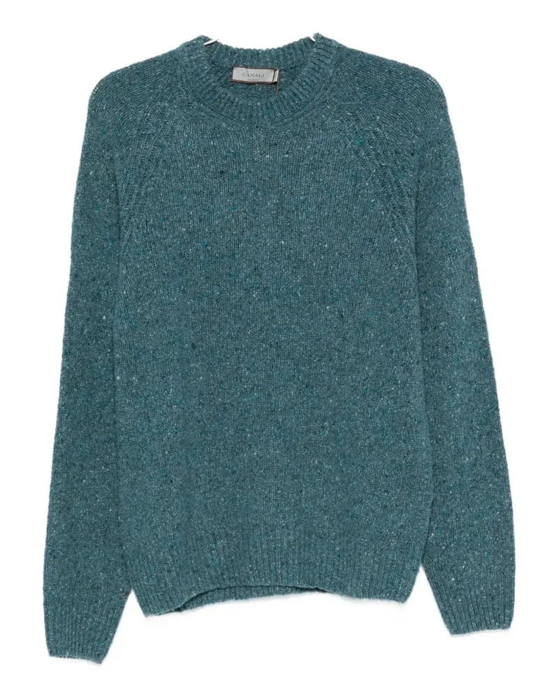 Canali Melierter Pullover - Blau Blau