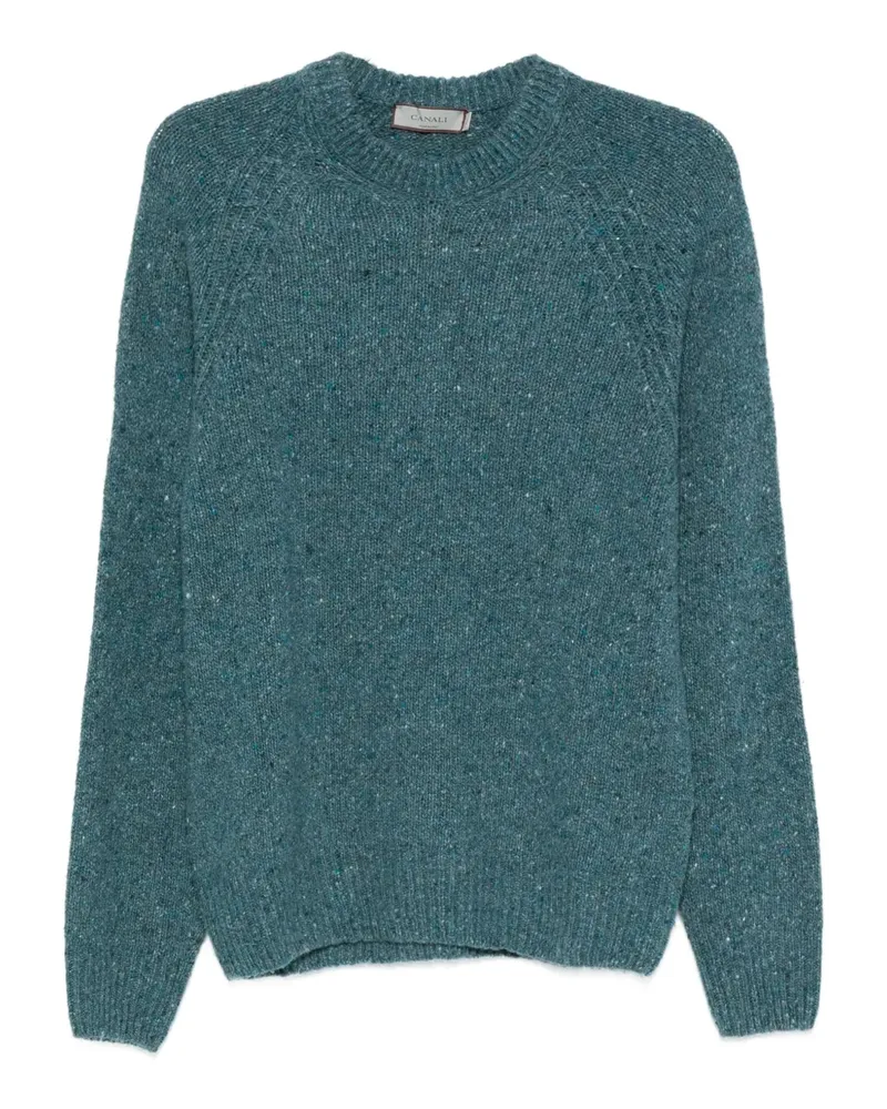 Canali Melierter Pullover - Blau Blau