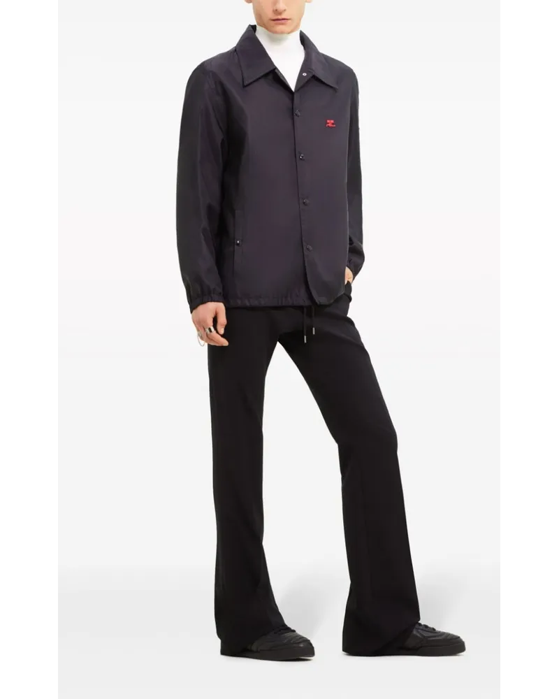 Courrèges Hemdjacke mit grafischem Print - Schwarz Schwarz