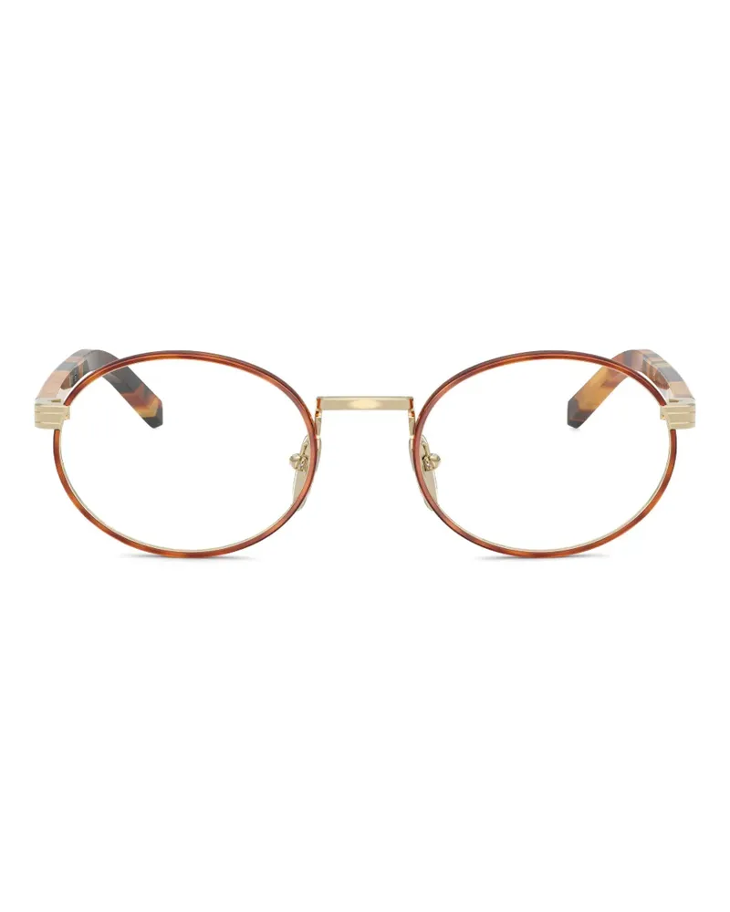Prada Brille mit rundem Gestell - Braun Braun