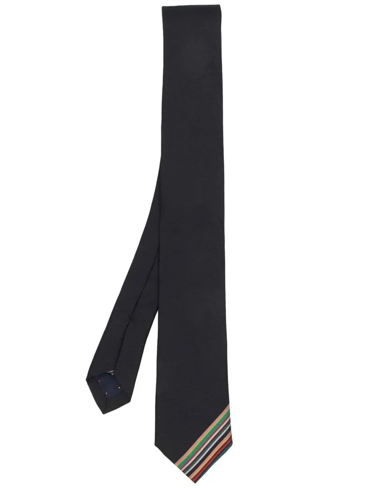 Paul Smith Seidenkrawatte mit Streifendetail - Schwarz Schwarz