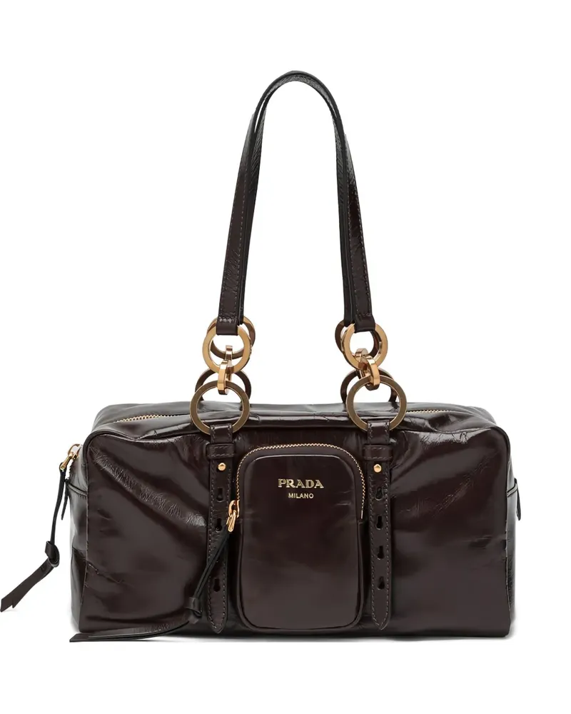 Prada Schultertasche aus Leder - Braun Braun