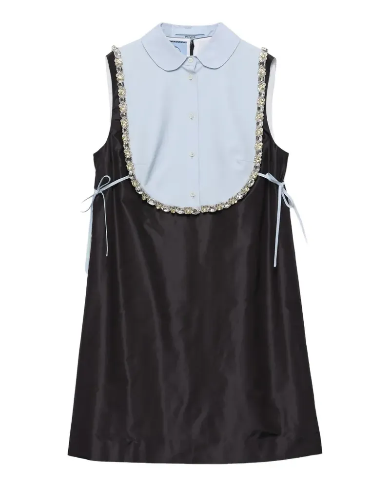 Prada embroidered taffeta mini-dress - Schwarz Schwarz