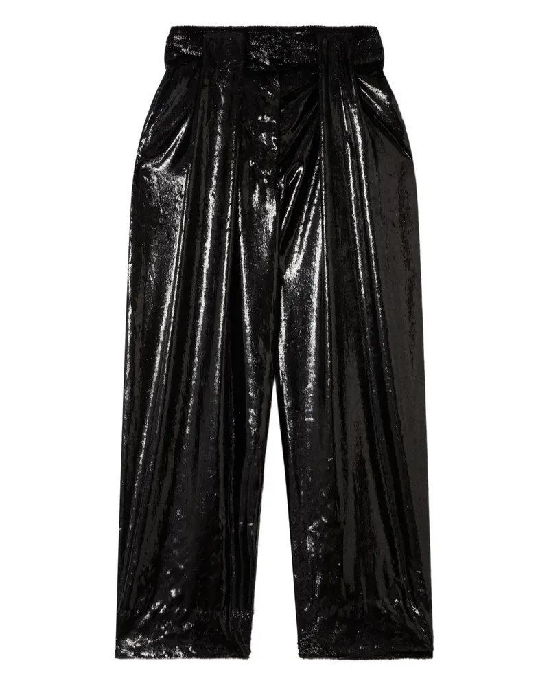 Stella McCartney Hose in Vinyl-Optik - Schwarz Schwarz