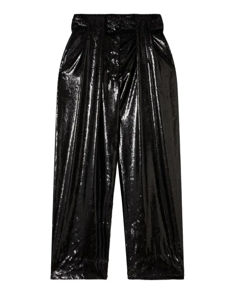 Stella McCartney Hose in Vinyl-Optik - Schwarz Schwarz