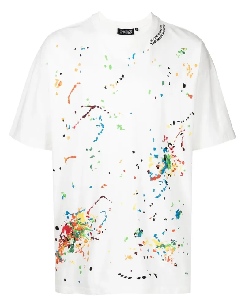 Mostly Heard Rarely Seen T-Shirt mit aufgestickten Farbklecksen - Weiß Weiß