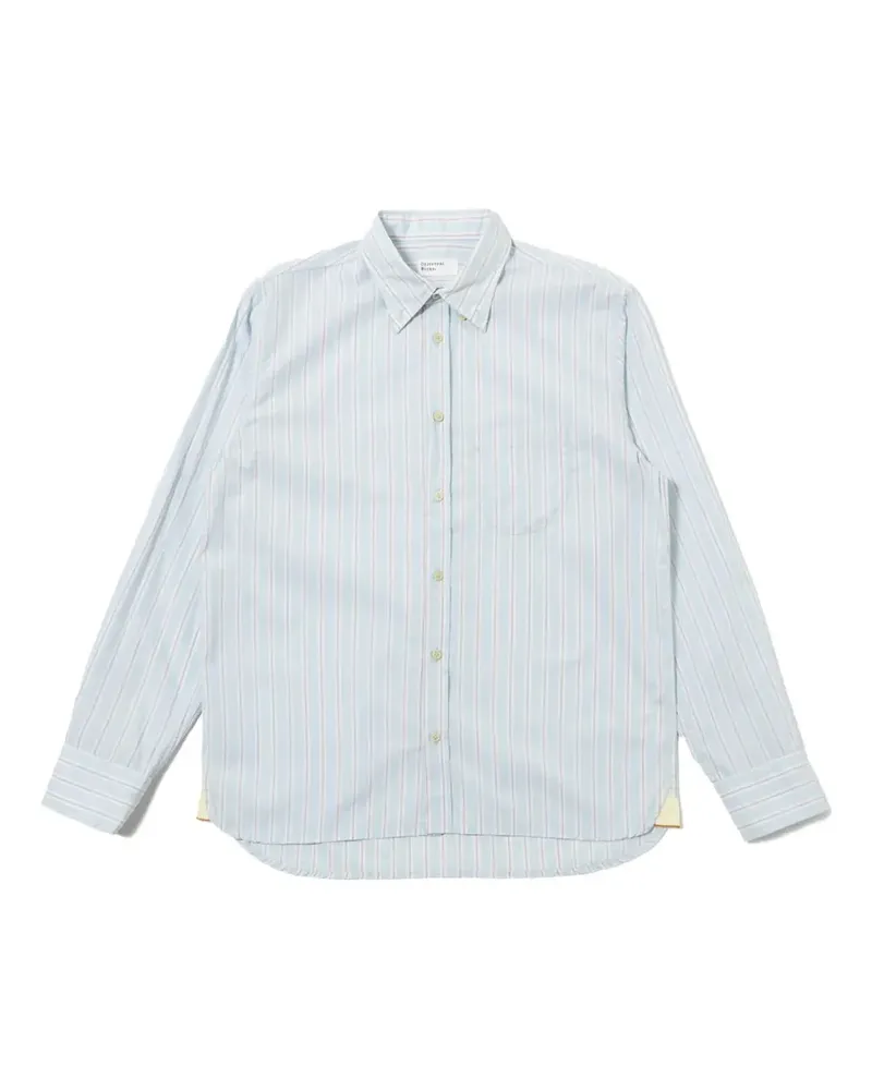 Universal Works Lazy Day stripe pocket shirt - Blau Blau