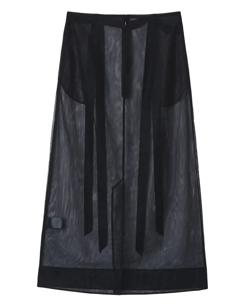 Simone Rocha Transparenter Rock mit Schleifendetail - Schwarz Schwarz