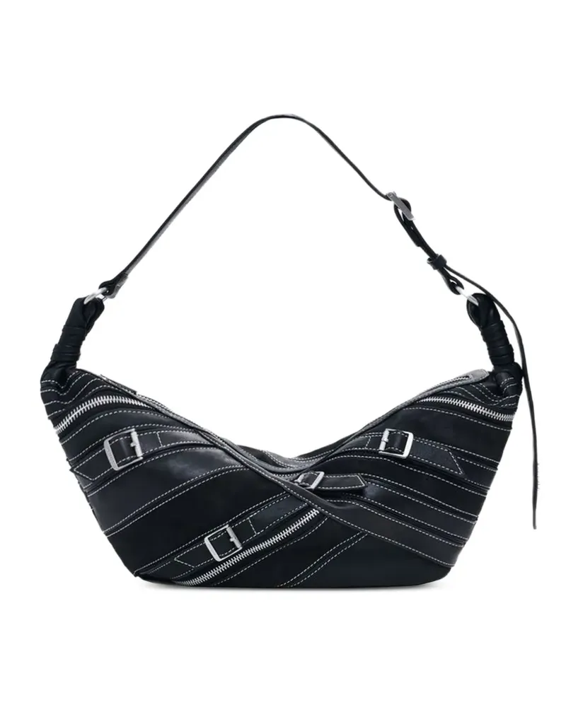 Desigual Reißverschluss-Schultertasche mit Schnallendetail - Schwarz Schwarz