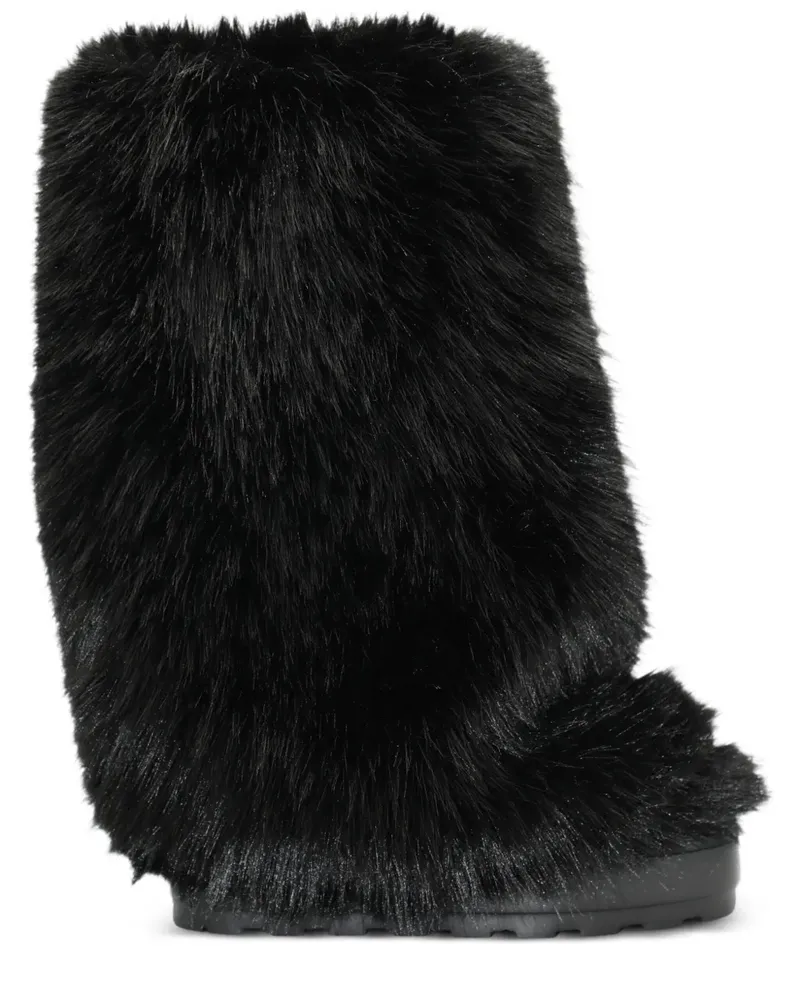 Casadei Stiefel mit Faux Fur - Schwarz Schwarz