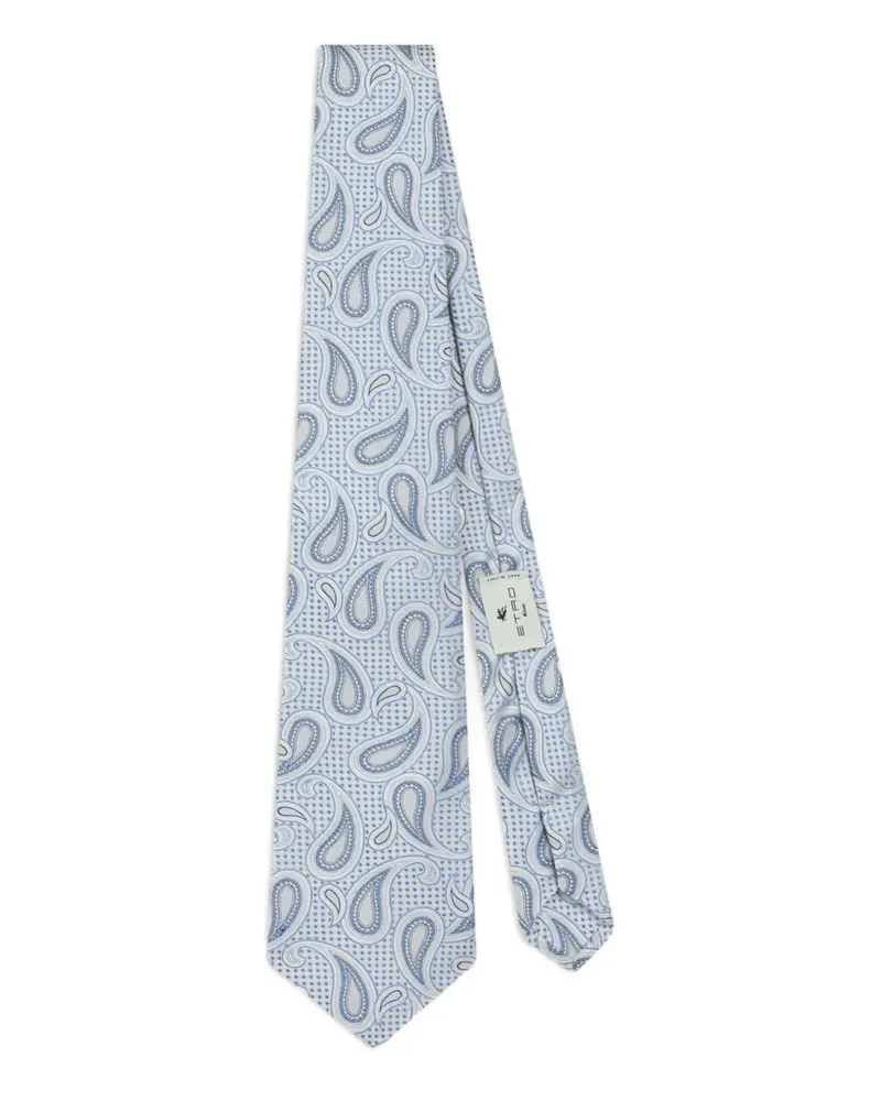 Etro polka-dot paisley jacquard tie - Weiß Weiß