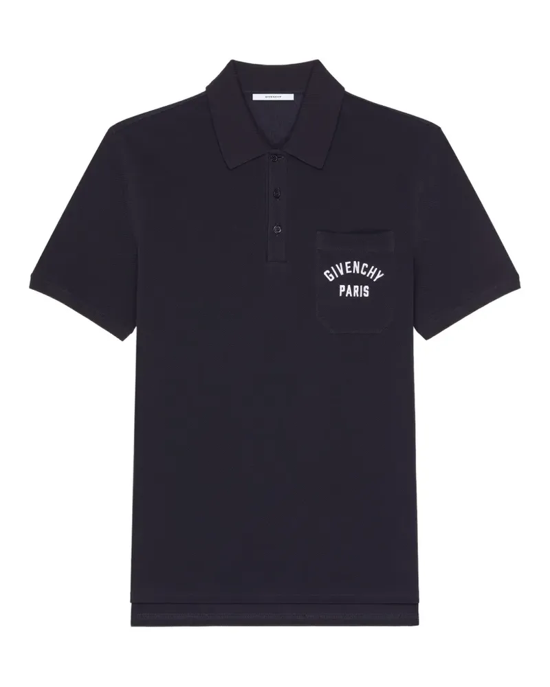 Givenchy logo-embroidered patch-pocket polo top - Blau Blau