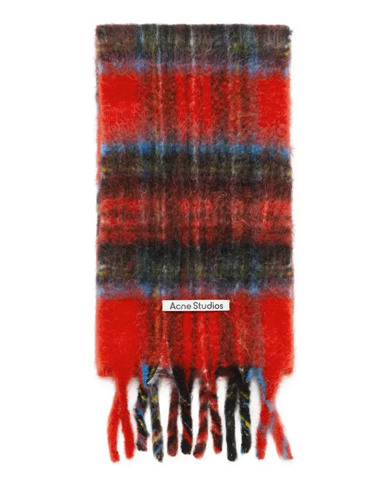 Acne Studios Karierter Schal mit Fransen - Rot Rot