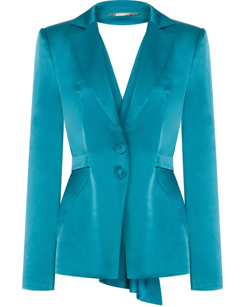 Alberta Ferretti Satinblazer mit Cut-Outs - Blau Blau