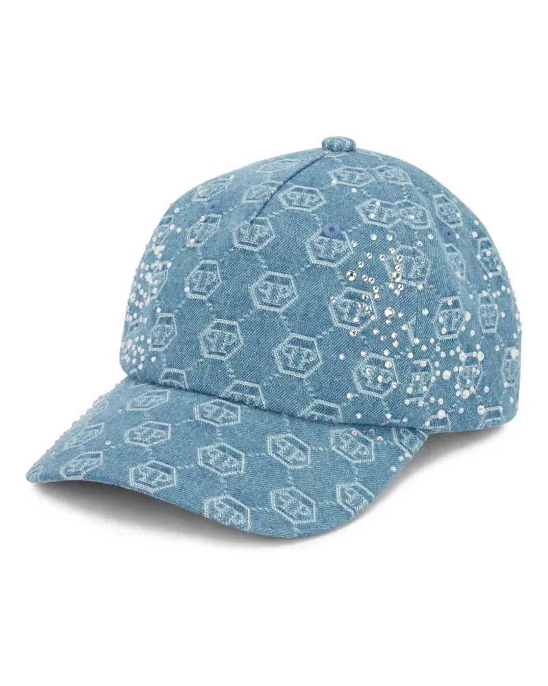 Philipp Plein Baseballkappe mit Strass - Blau Blau
