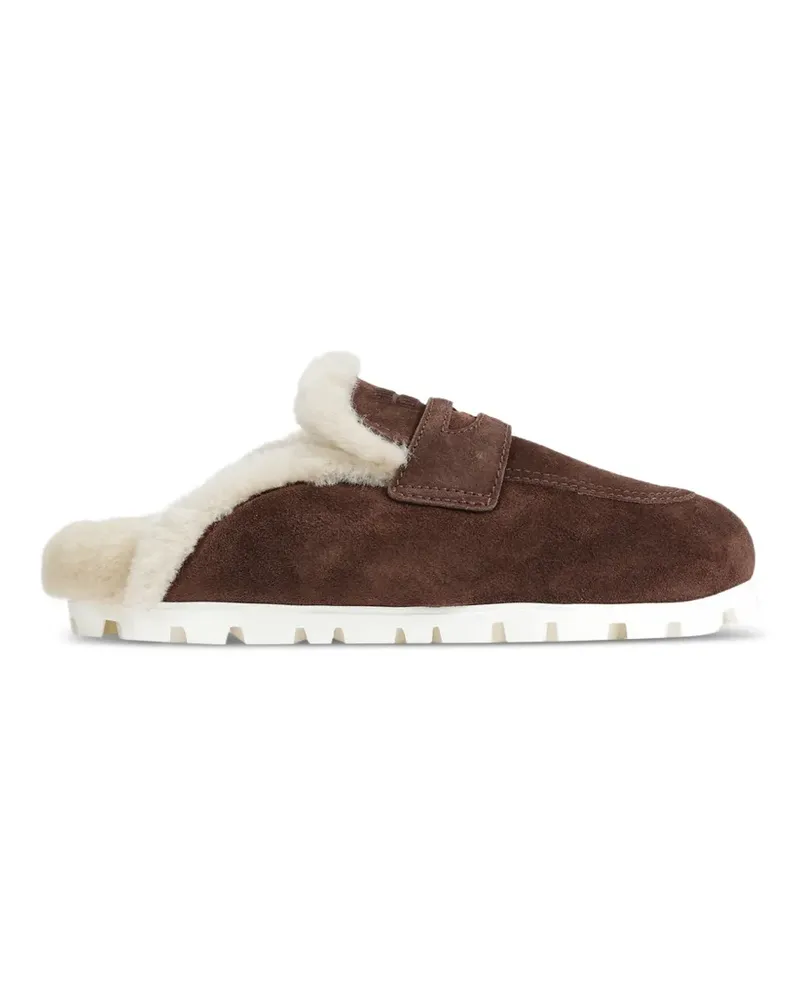 Miu Miu Mules mit Shearling-Futter - Braun Braun