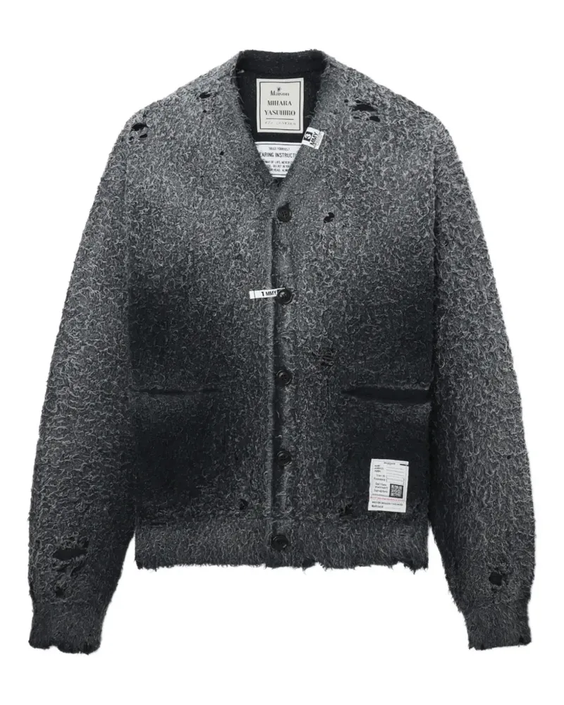 MIHARAYASUHIRO Cardigan im Distressed-Look - Schwarz Schwarz