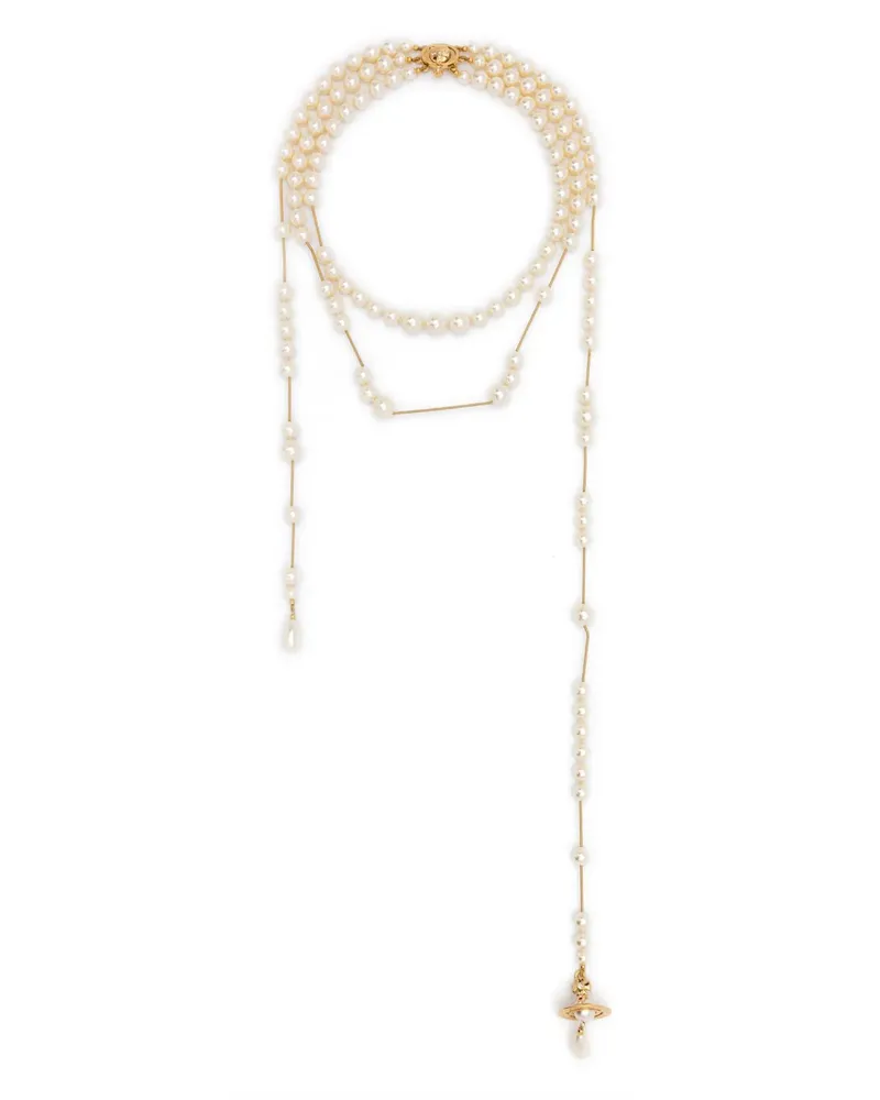 Vivienne Westwood Broken Perlenkette - Weiß Weiß