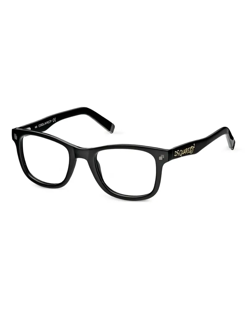 Dsquared2 Eckige Brille mit Logo - Schwarz Schwarz