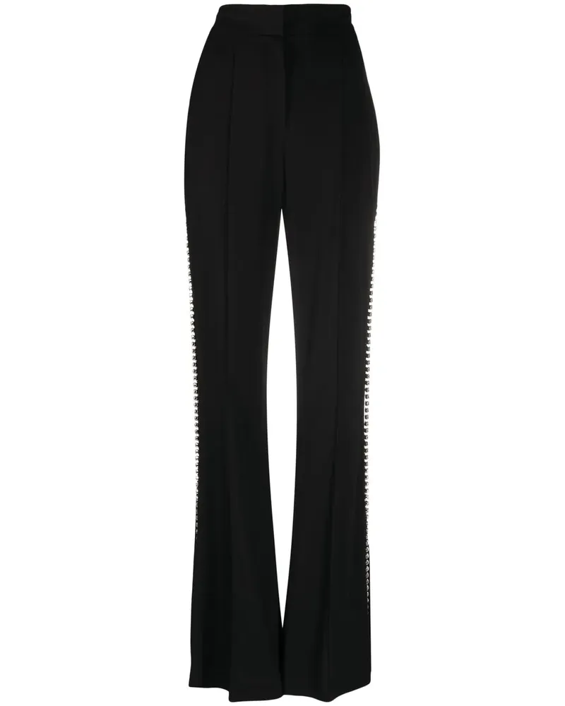 Elie Saab Schlaghose mit Kristallen - Schwarz Schwarz