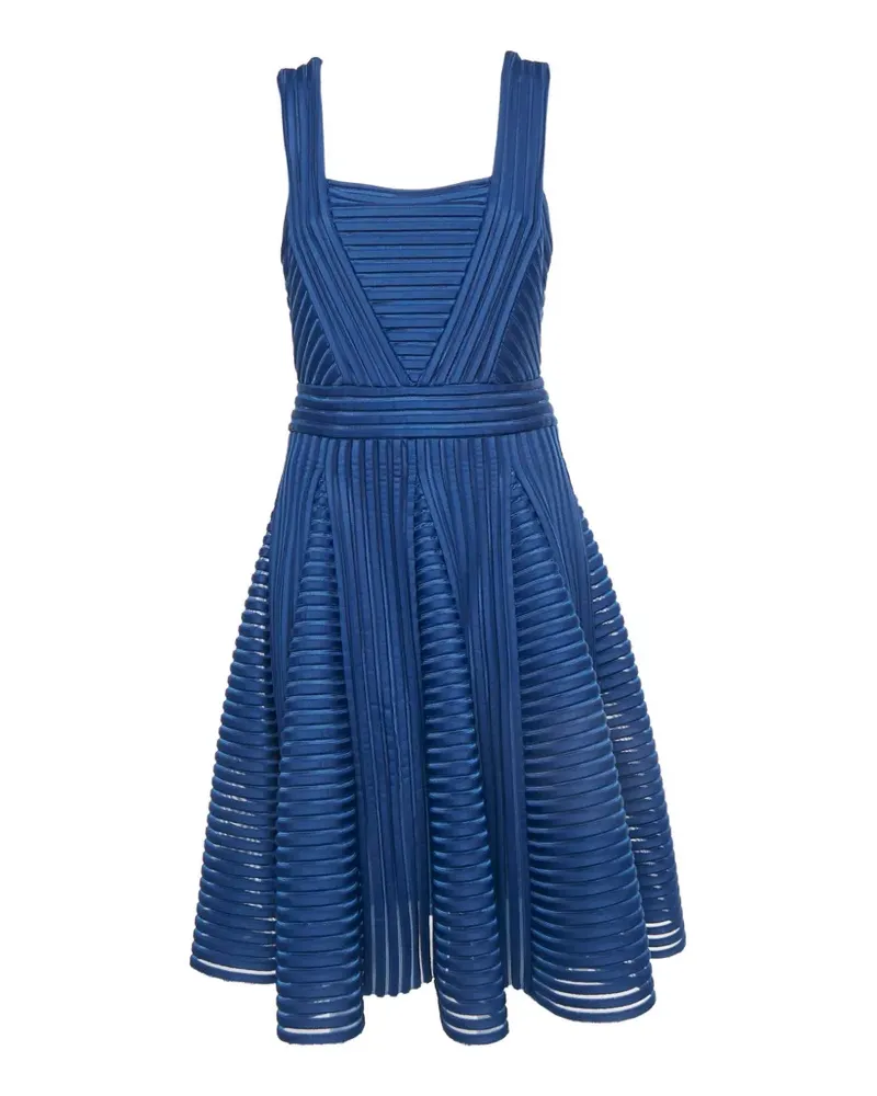 Maje Gestreiftes Minikleid mit Netzeinsatz - Blau Blau