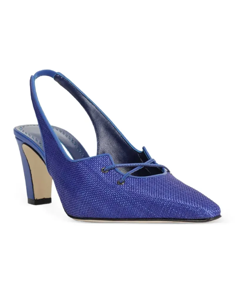 Manolo Blahnik Montbalo Slingback-Pumps mit spitzer Kappe - Blau Blau