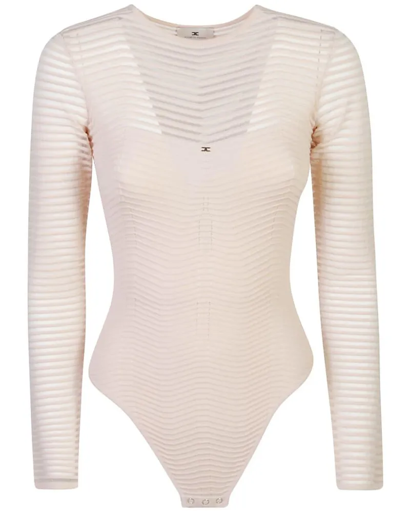 Elisabetta Franchi Body mit Fischgrätenmuster - Rosa Rosa