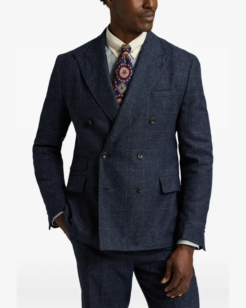 Ralph Lauren Doppelreihiges Sakko mit Karo - Blau Blau