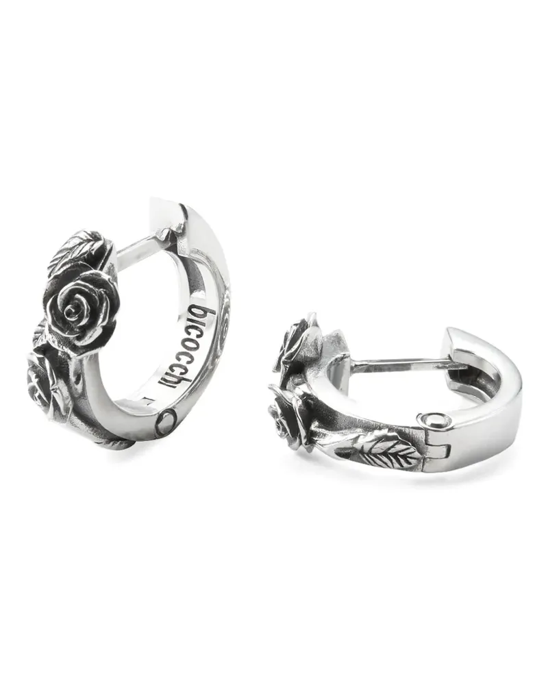 Emanuele Bicocchi rose hoop earrings - Silber Silber