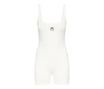 logo ribbed jersey catsuit - Weiß